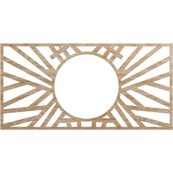 Ekena Millwork Hoover Wood Fretwork Pierced Ceiling Medallion, Red Oak, 38"W x 19"H x 14 1/4"ID x 1/4"T CMWP38X19X0250HORO - main